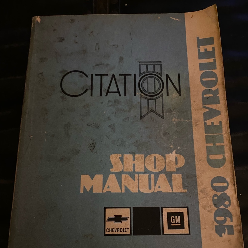 1980 Citation Shop Manual part no ST-365-80 vintage